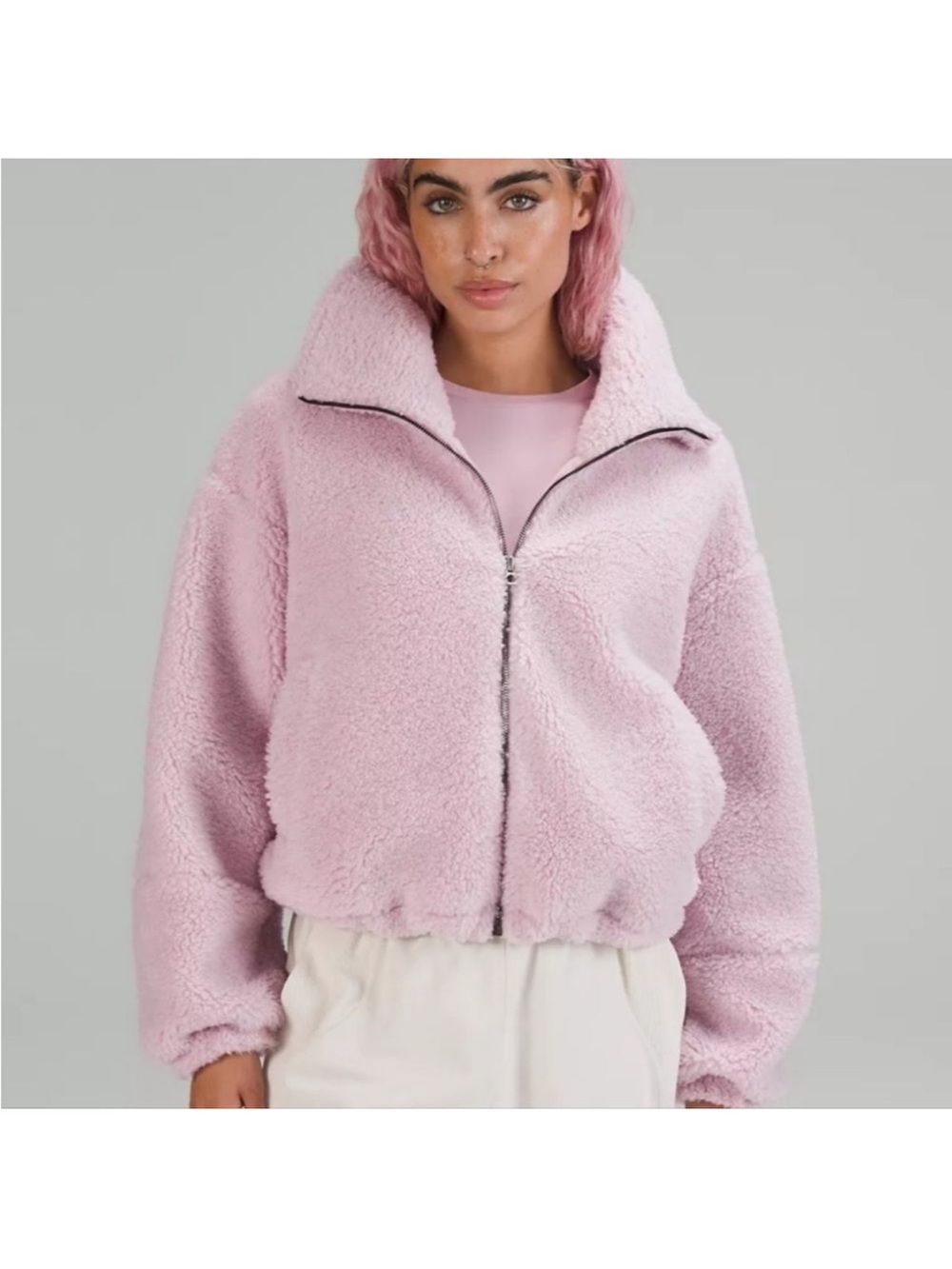 lululemon athletica Plush Pink Sherpa Zip Jacket